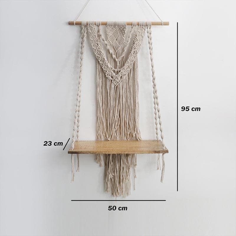 Shelves - Knots & Tassels Hanging Wall Shelf