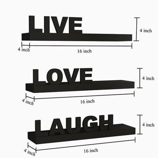 Shelves - Live Love Laugh Wall Shelf - Black