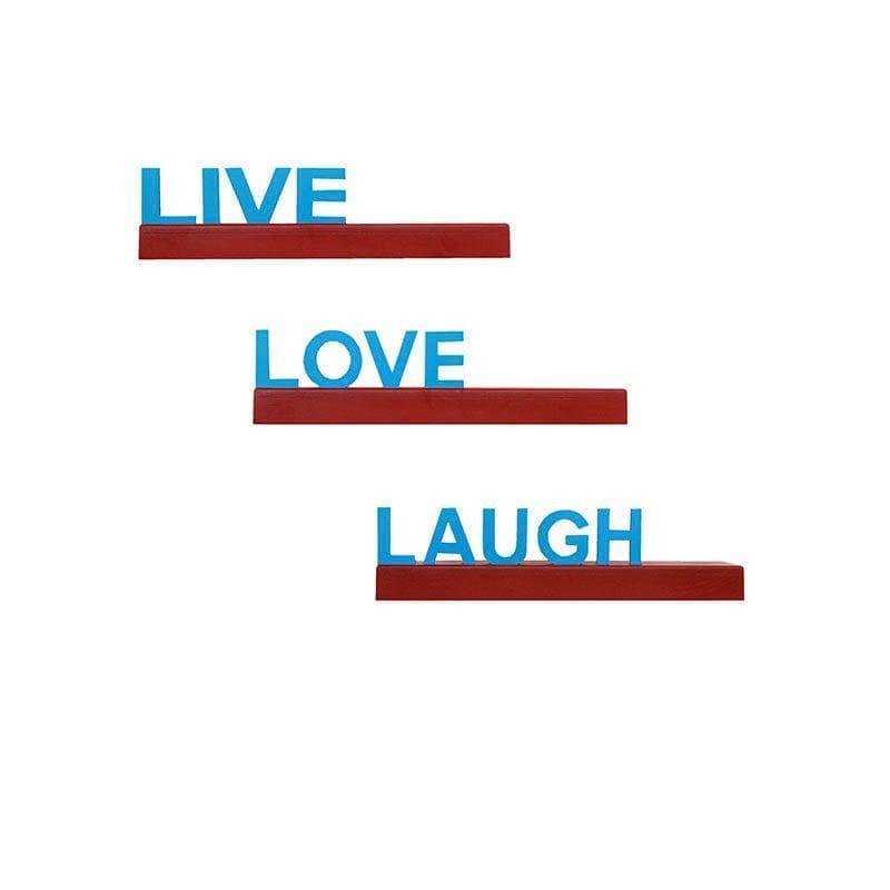 Shelves - Live Love Laugh Wall Shelf - Blue & Red