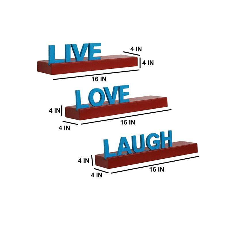 Shelves - Live Love Laugh Wall Shelf - Blue & Red