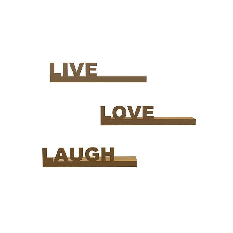 Shelves - Live Love Laugh Wall Shelf - Gold