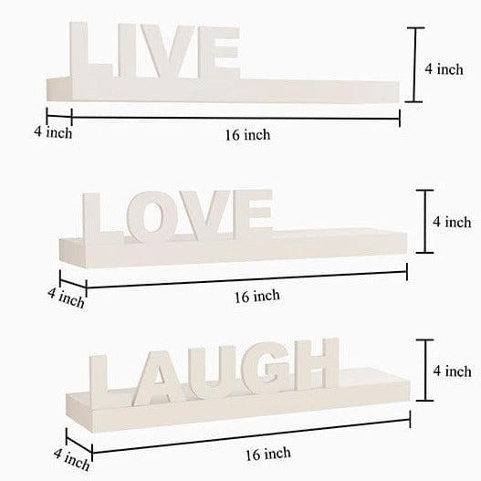 Shelves - Live Love Laugh Wall Shelf - White