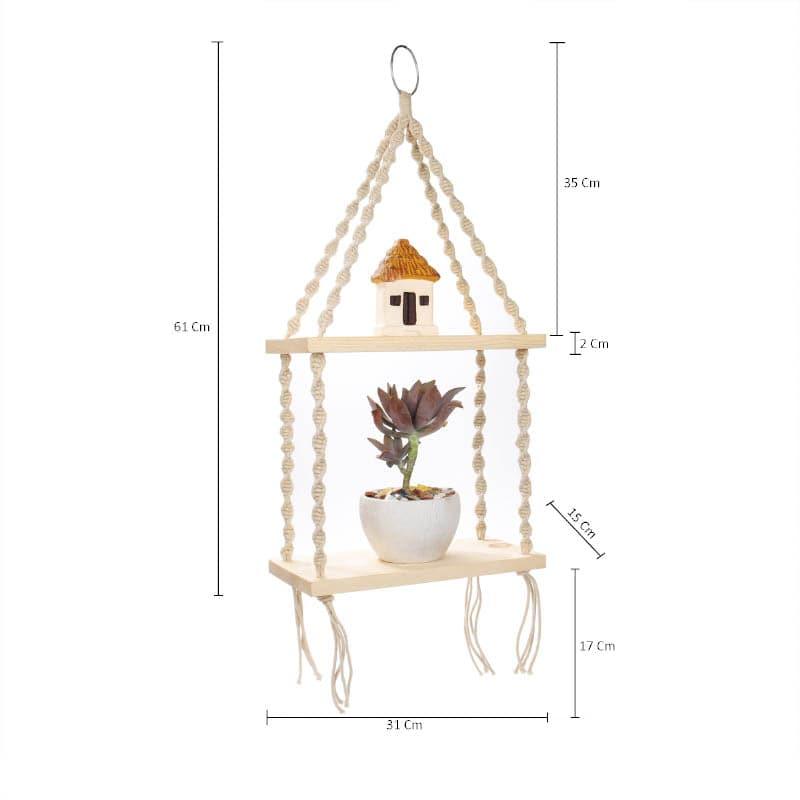 Shelves - Livvy Macrame Hanging Shelf