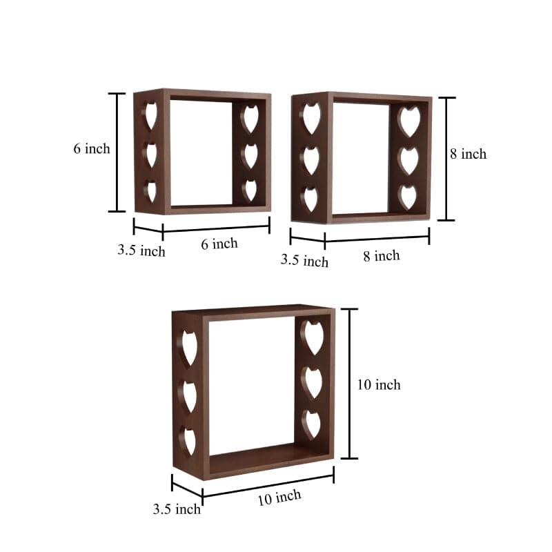 Shelves - Llyn Floating Wall Shelf (Brown) - Set Of Three