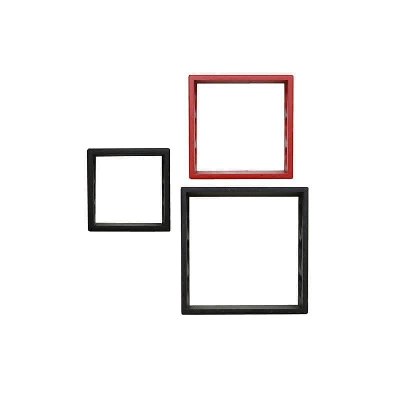 Shelves - Llyn Floating Wall Shelf (Red & Black) - Set Of Three