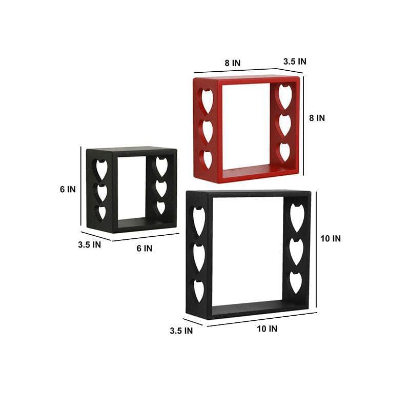 Shelves - Llyn Floating Wall Shelf (Red & Black) - Set Of Three