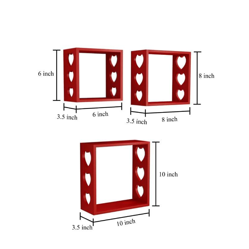 Shelves - Llyn Floating Wall Shelf (Red) - Set Of Three