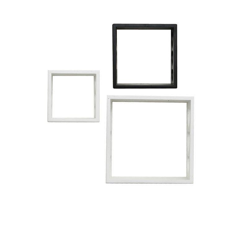 Shelves - Llyn Floating Wall Shelf (White & Black) - Set Of Three