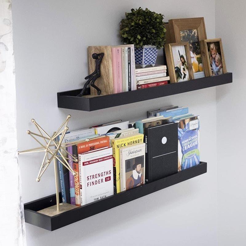 Buy Nova Wood Wall Rack - Set Of Two - Black Shelves from Vaaree