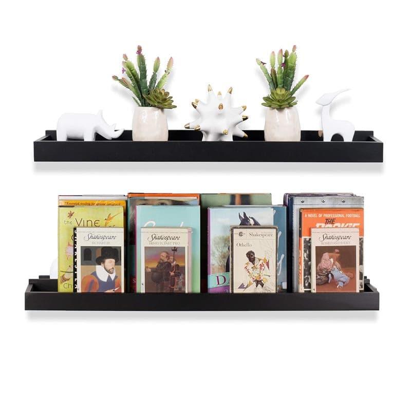 Buy Nova Wood Wall Rack - Set Of Two - Black Shelves from Vaaree