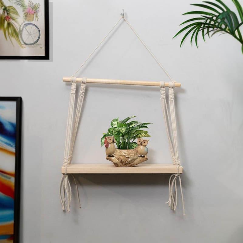 Shelves - Olive Macrame Hanging Shelf