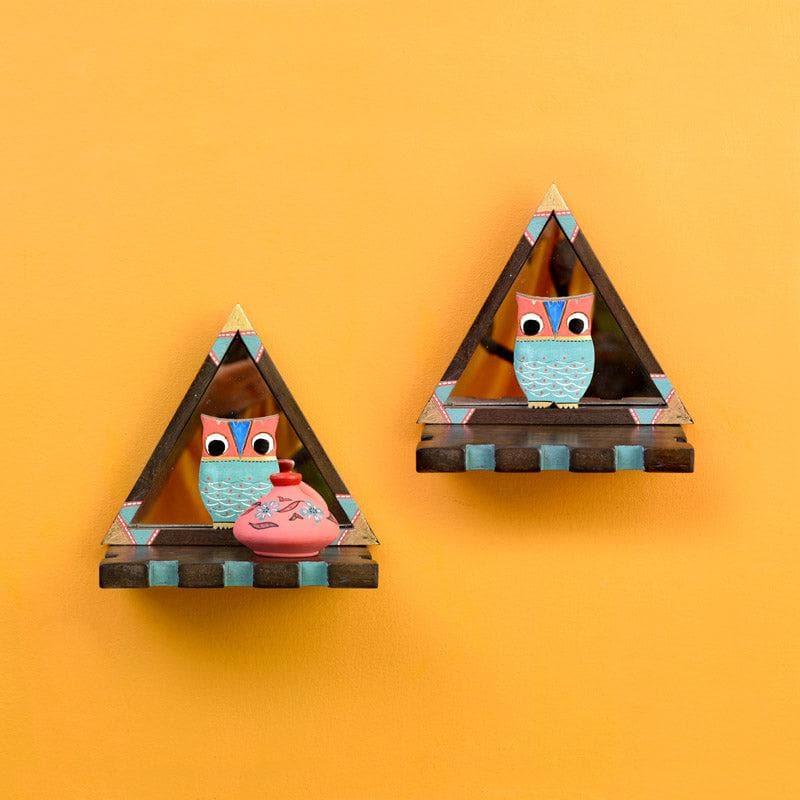 Buy Shelves - Owlery Triangle Wall Shelf - Set Of Two at Vaaree online