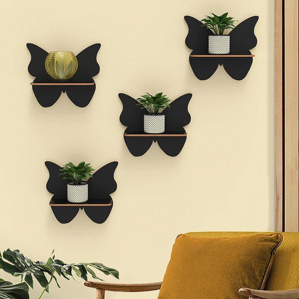 Shelves - Prajapti Wall Shelf - Black - Set Of Four