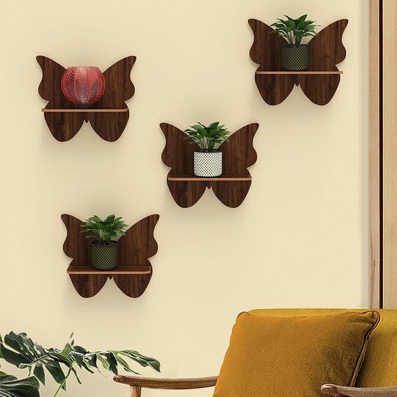 Shelves - Prajapti Wall Shelf - Brown - Set Of Four