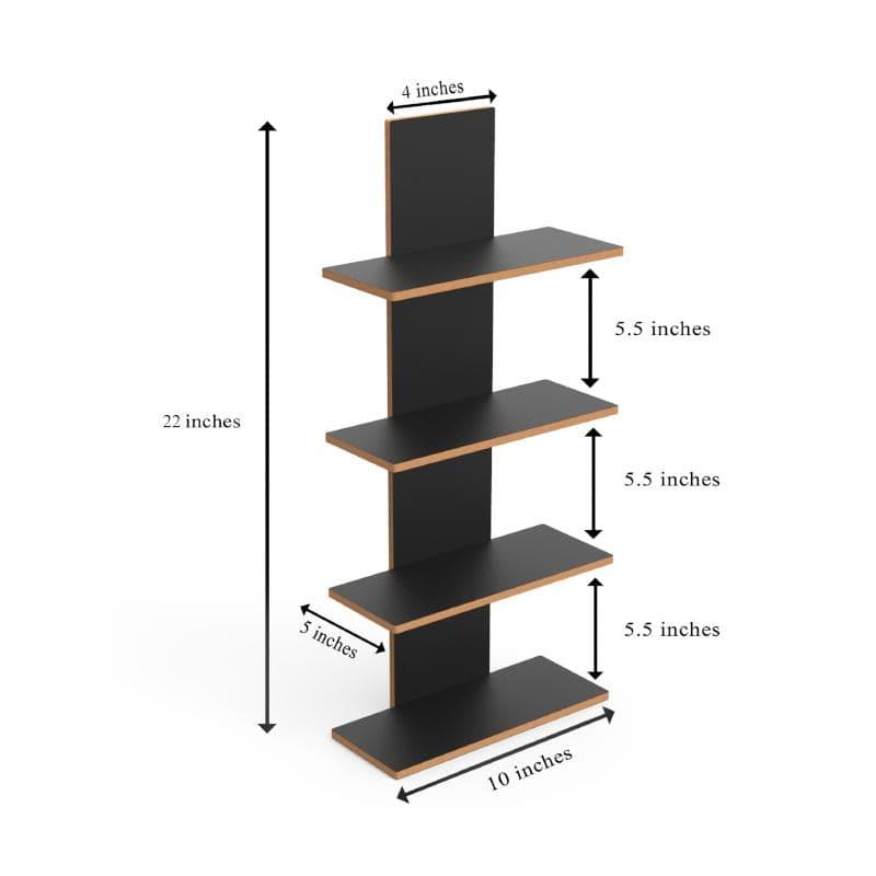 Buy Quadra Block Wall Shelf - Black Shelves from Vaaree