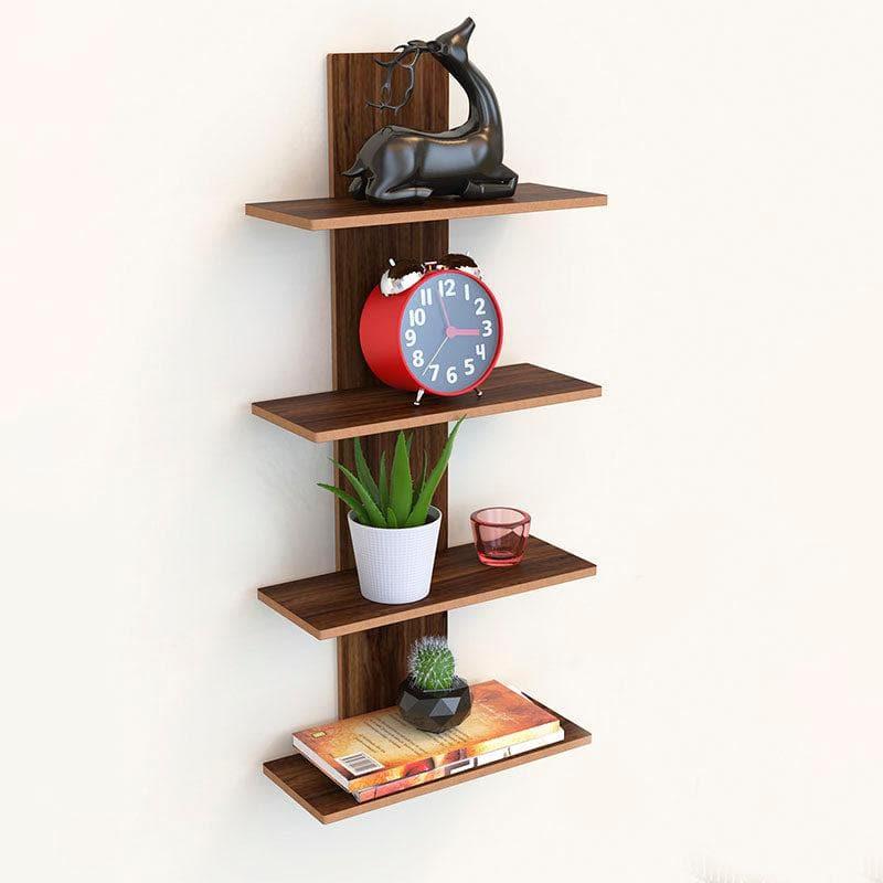 Shelves - Quadra Block Wall Shelf - Brown