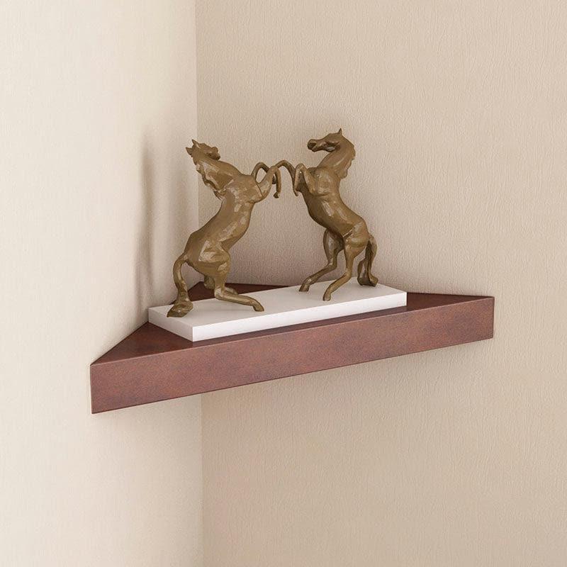 Buy Quirky Corner Wall Shelf - Brown Shelves from Vaaree