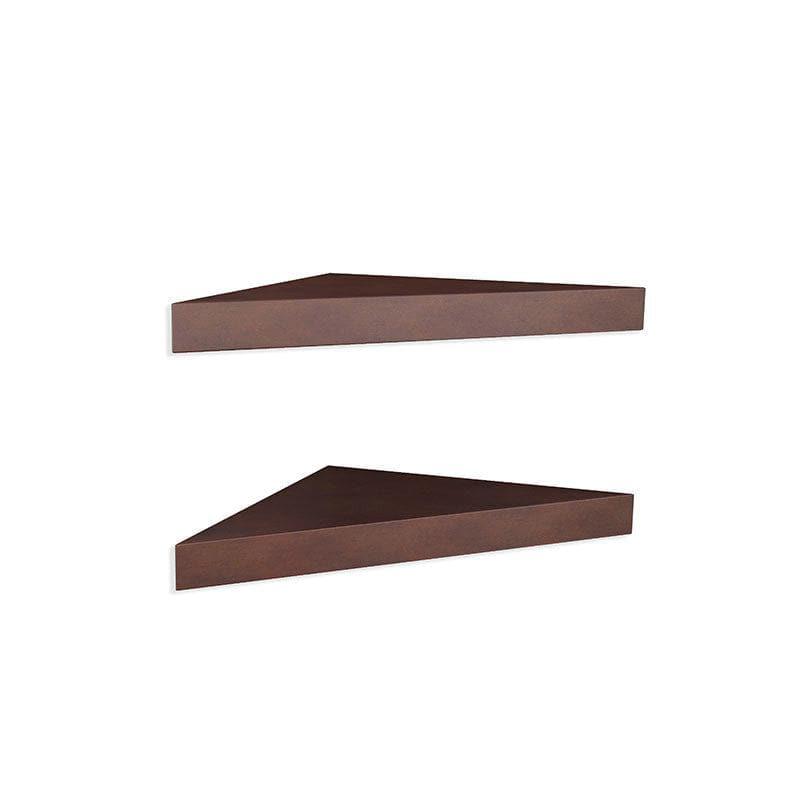 Shelves - Quirky Corner Wall Shelf - Brown - Set Of Two