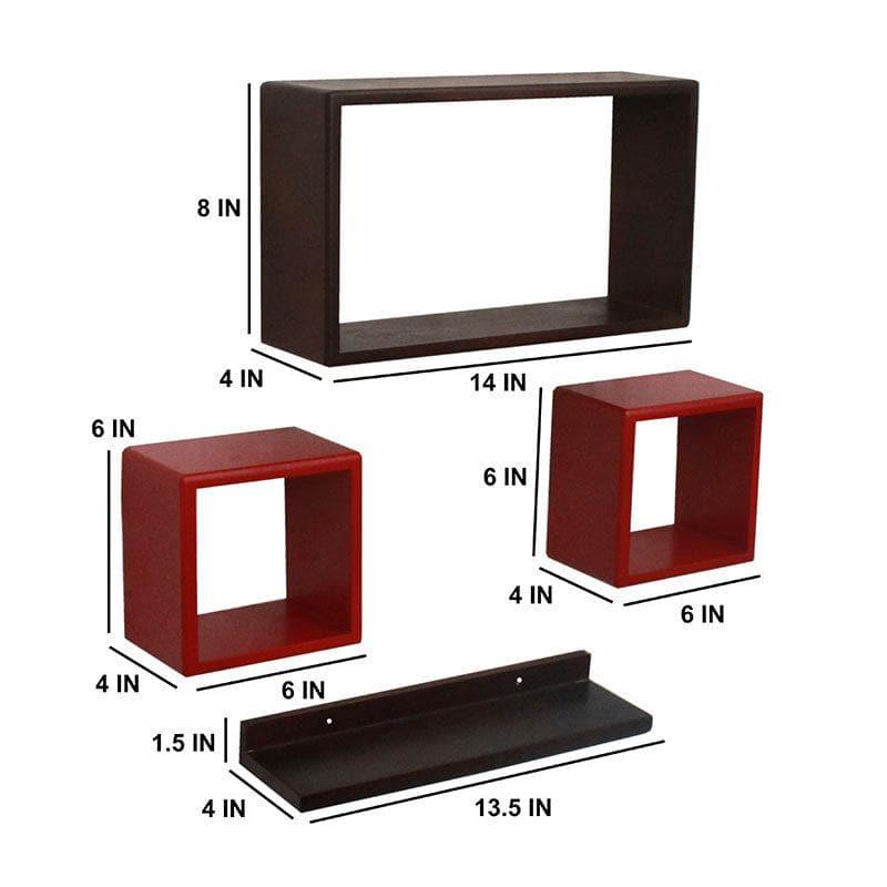 Shelves - Retro Revival Wall Shelf - Black & Red - Set Of Four