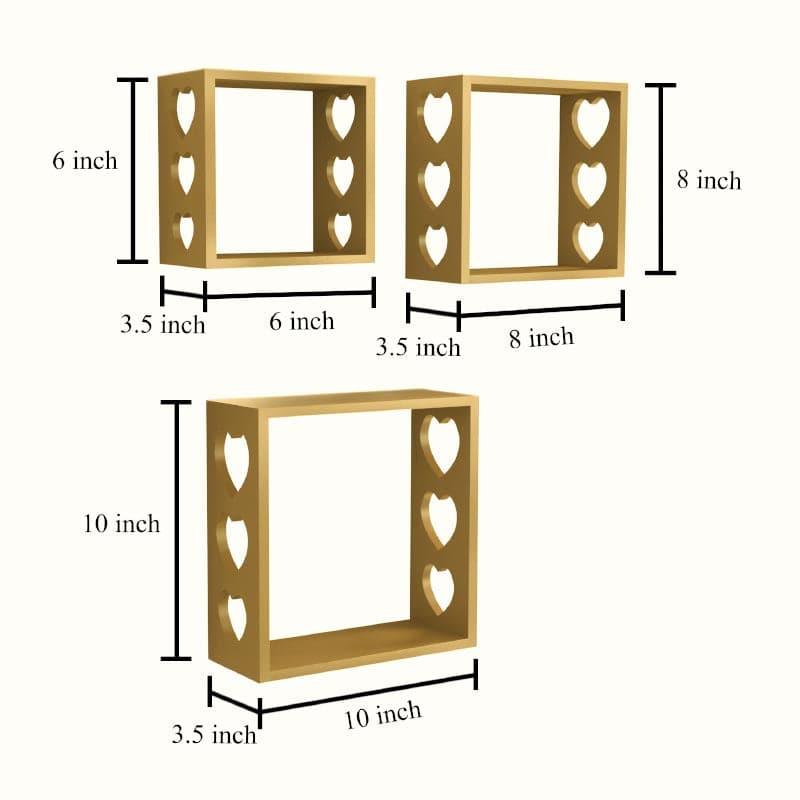 Shelves - Rustic Heart Wall Shelf - Gold