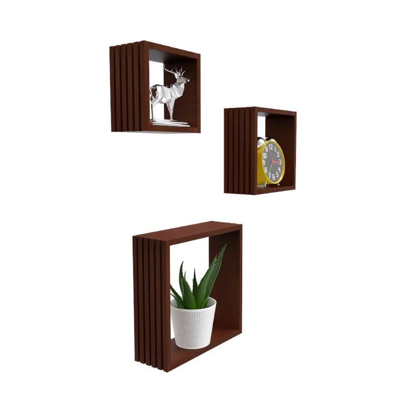 Shelves - Rustic Reverie Wall Shelf - Brown - Set Of Three