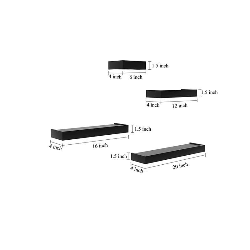 Shelves - Skyline Shelving Wall Shelf - Black - Set Of Four