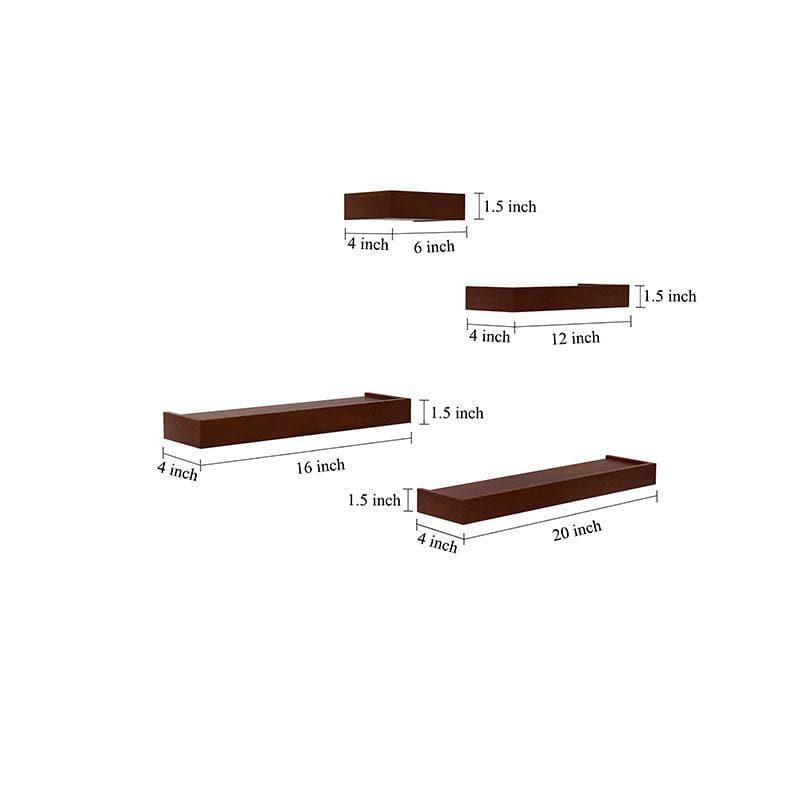 Shelves - Skyline Shelving Wall Shelf - Brown - Set Of Four