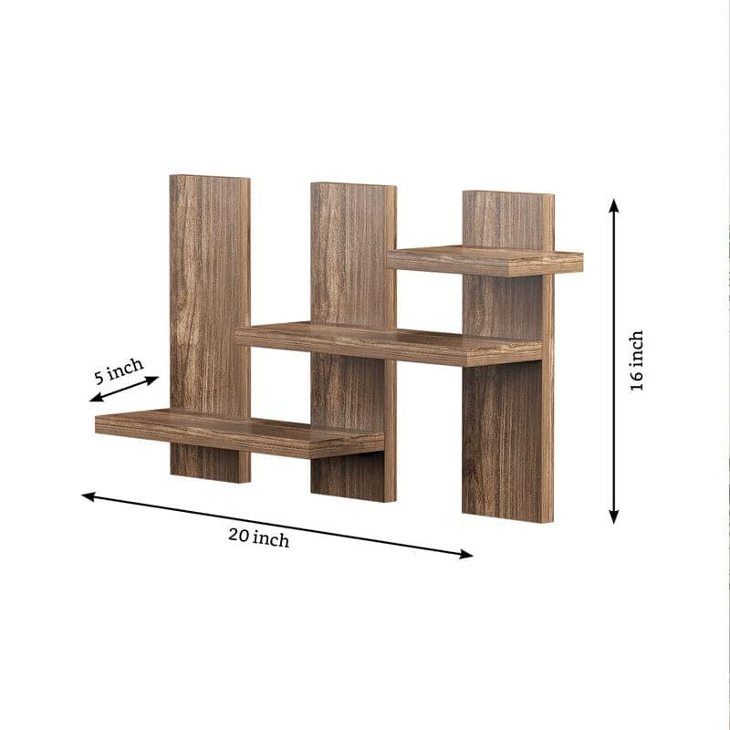 Shelves - Step Stack Wall Shelf - Dark Oak