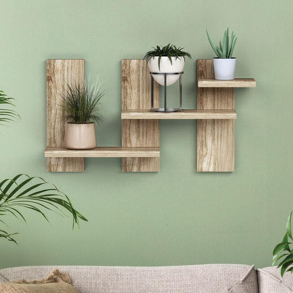 Shelves - Step Stack Wall Shelf - Light Oak