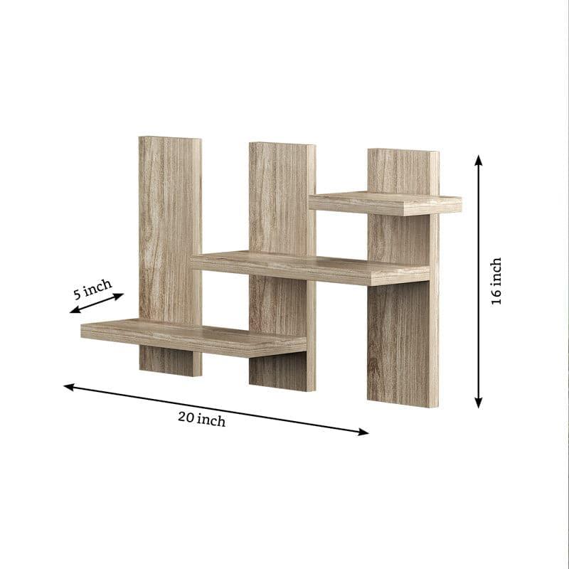 Shelves - Step Stack Wall Shelf - Light Oak