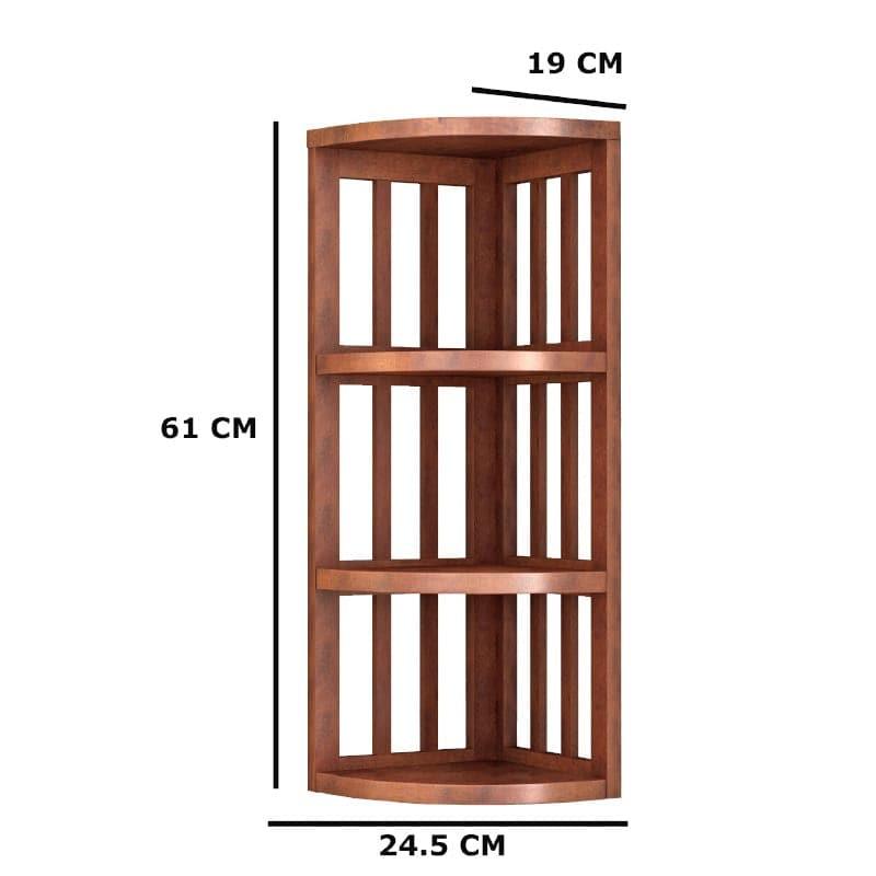 Shelves - Stripes Corner Floating Shelf - Brown