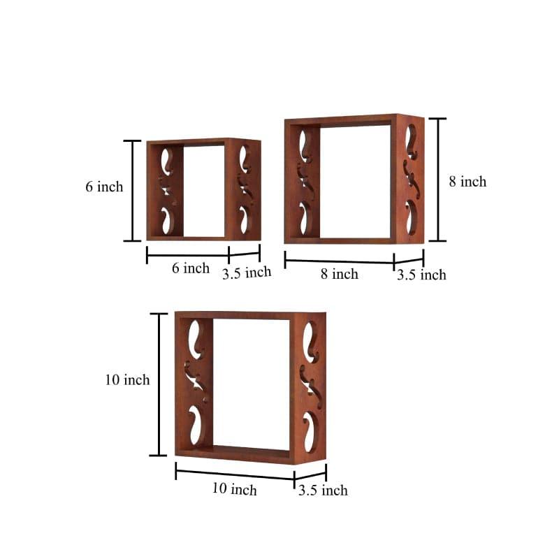 Shelves - Tenby Floating Wall Shelf (Brown) - Set Of Three