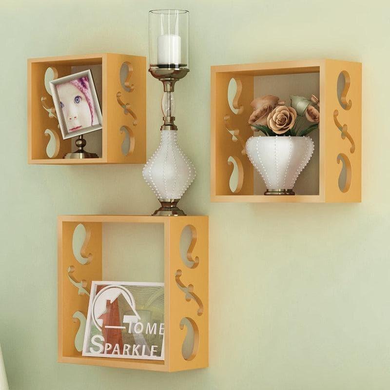 Shelves - Tenby Floating Wall Shelf (Gold) - Set Of Three