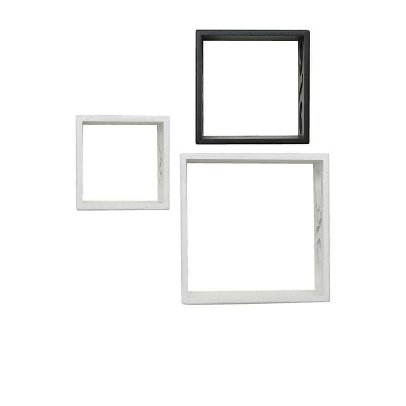 Shelves - Tenby Floating Wall Shelf (White & Black) - Set Of Three