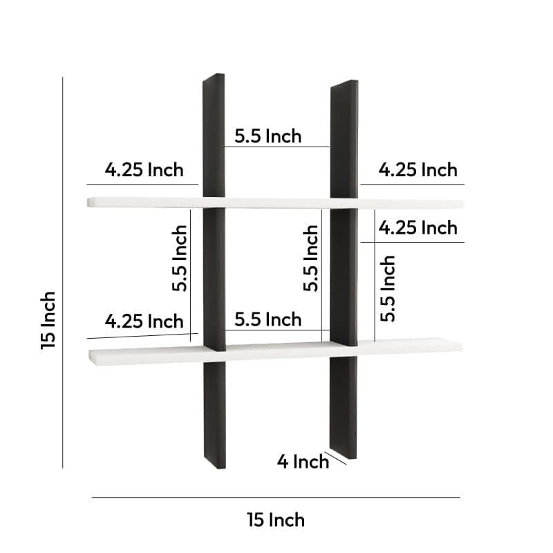 Shelves - Tic-Tac-Toe Wall Shelf - Black & White