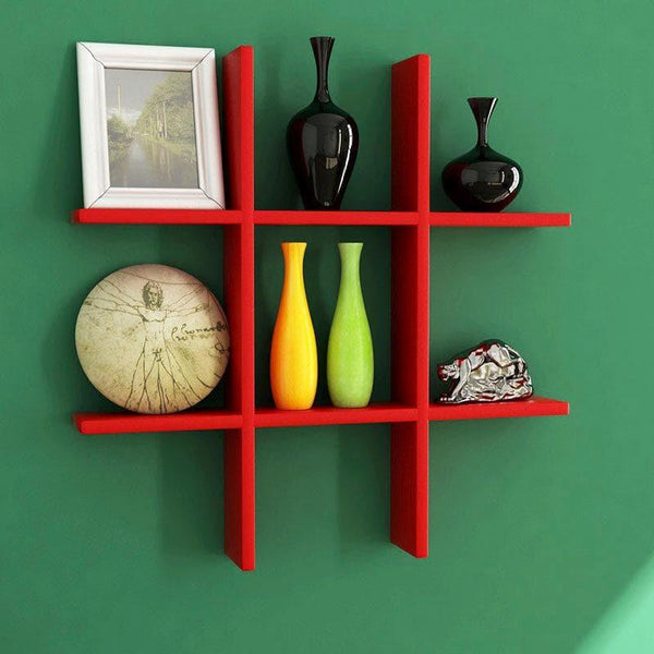 Shelves - Tic-Tac-Toe Wall Shelf - Red