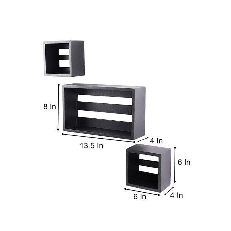 Shelves - Urbane Haven Wall Shelf - Black - Set Of Three