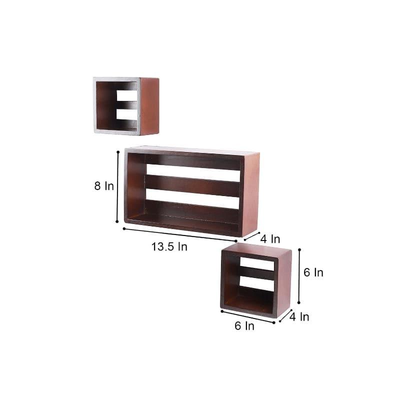 Shelves - Urbane Haven Wall Shelf - Brown - Set Of Three