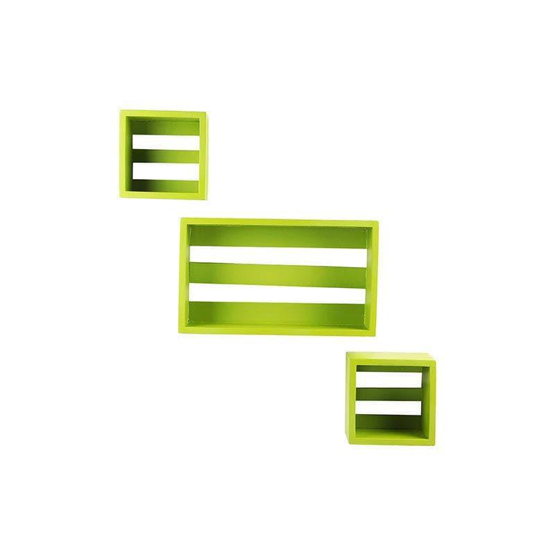 Shelves - Urbane Haven Wall Shelf - Green - Set Of Three