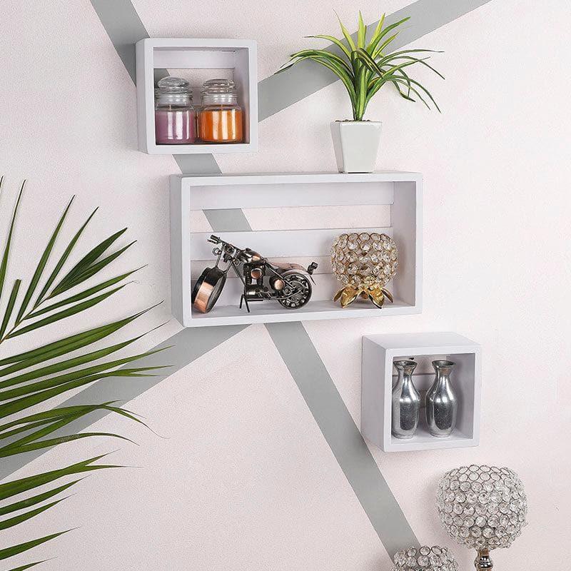 Shelves - Urbane Haven Wall Shelf - White - Set Of Three