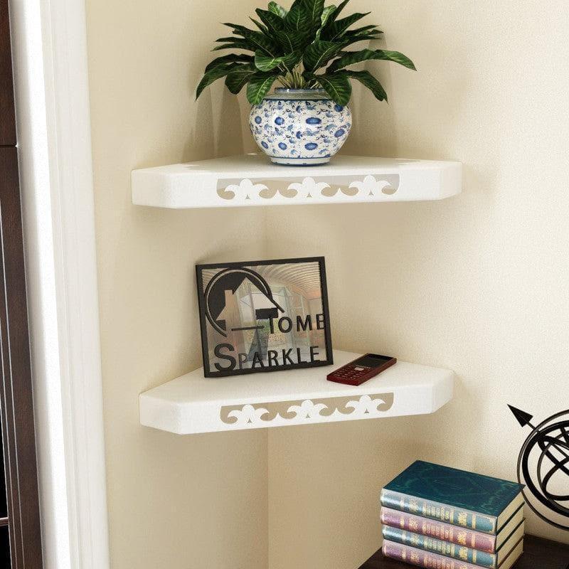 Shelves - Vera Corner Floating Shelf (White) - Set Of Two