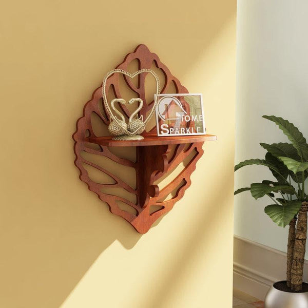 Shelves - Verdura Leaf Floating Wall Shelf - Brown