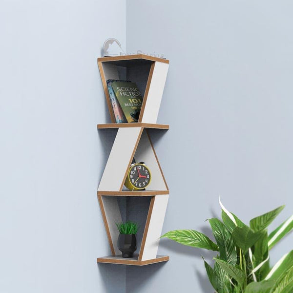 Shelves - ZigZag Corner Wall Shelf - White