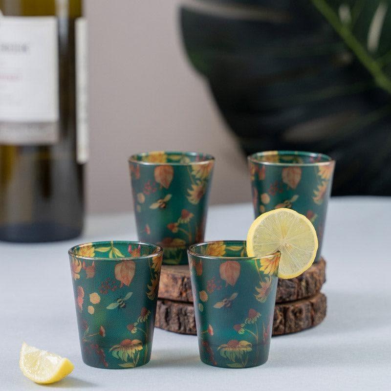 Shot Glass - Butterfly Yard Frosted Shot Glass (30 ml) - Set Of Four