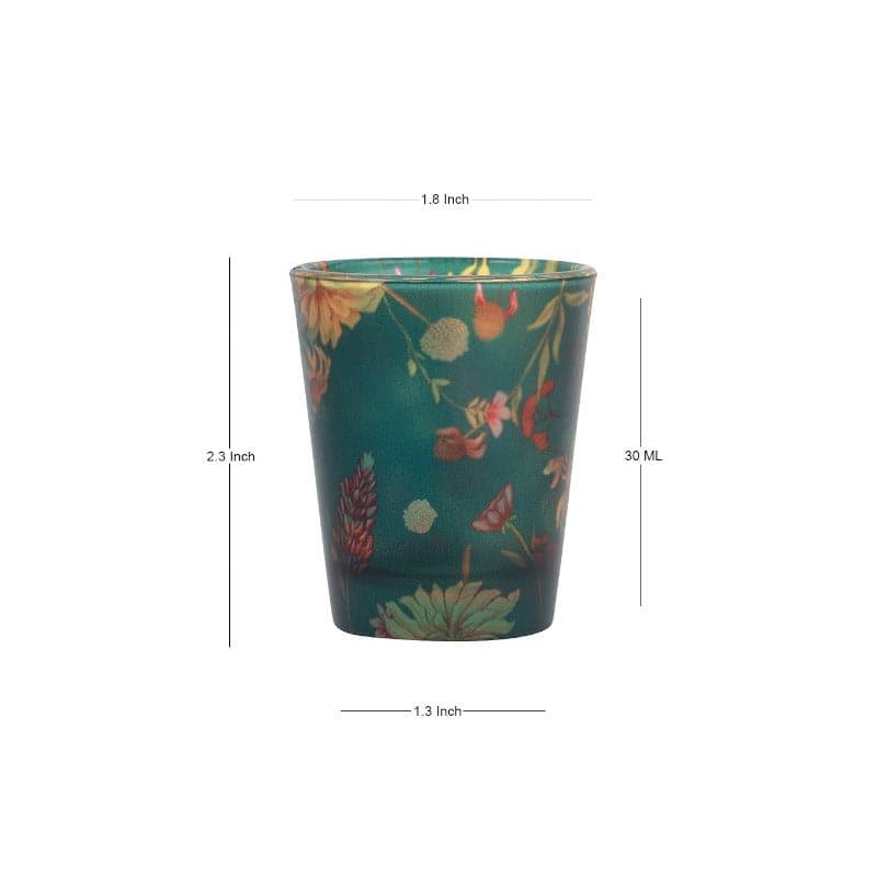 Shot Glass - Butterfly Yard Frosted Shot Glass (30 ml) - Set Of Four