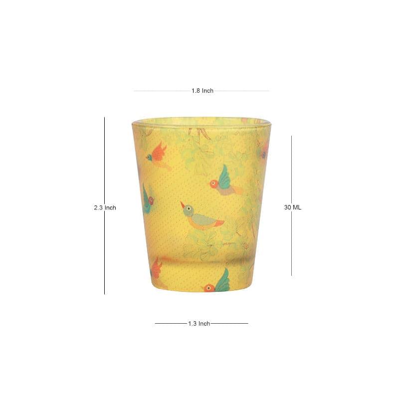 Buy Chidiya Frosted Shot Glass (30 ml) - Set Of Four Shot Glass from Vaaree