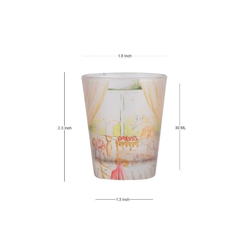 Buy English Tea Party Frosted Shot Glass (30 ml) - Set Of Four Shot Glass from Vaaree