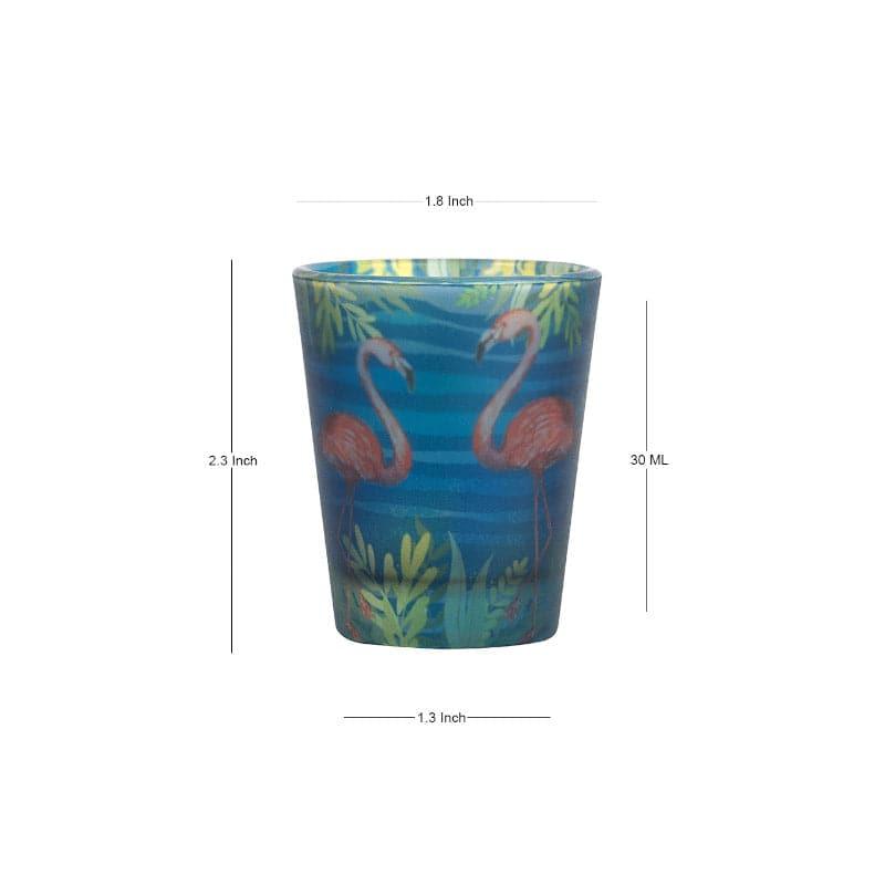 Buy Flamingo Shore Frosted Shot Glass (30 ml) - Set Of Four Shot Glass from Vaaree