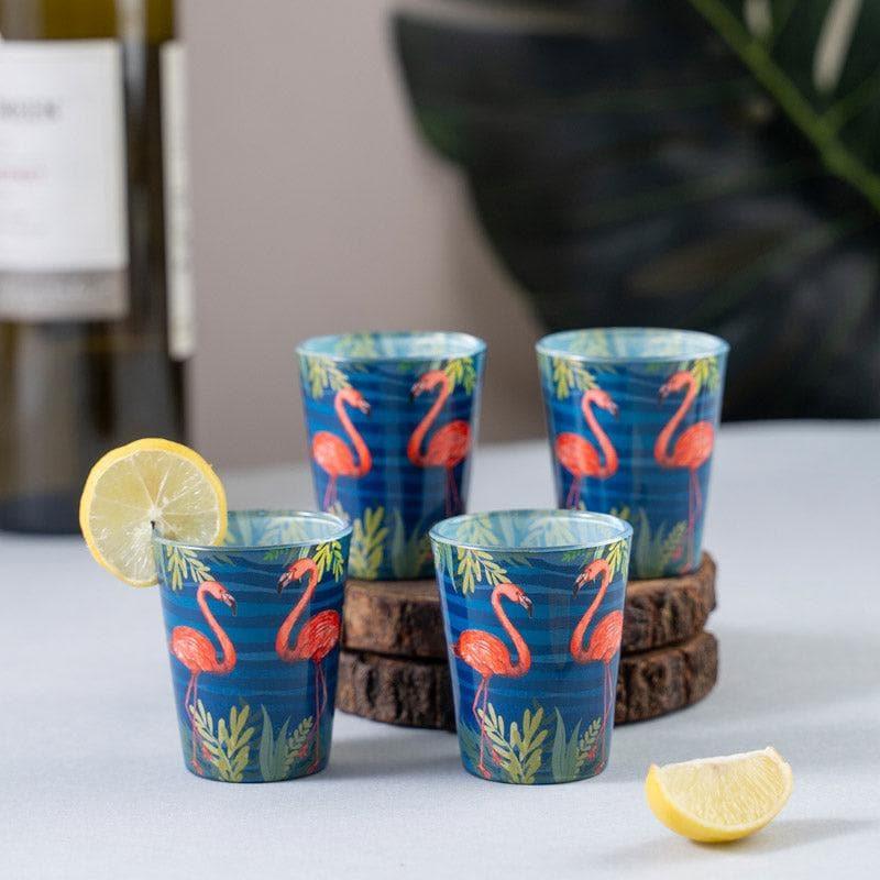 Shot Glass - Flamingo Shore Shot Glass (30 ml) - Set Of Four