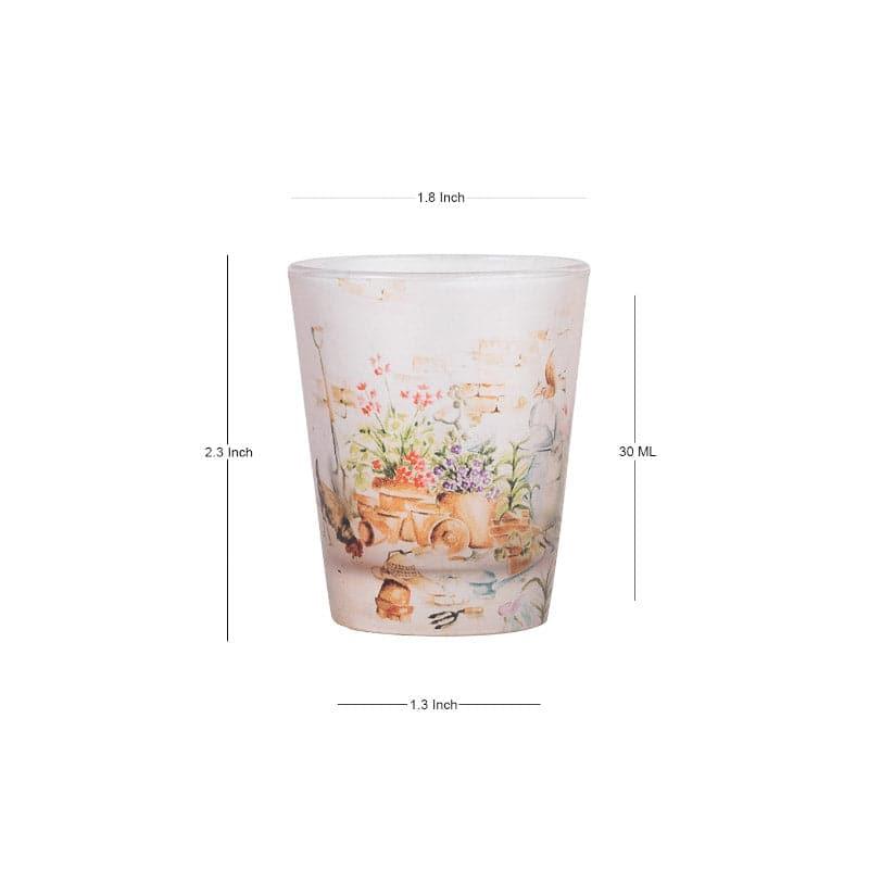 Buy Floral Field Frosted Shot Glass (30 ml) - Set Of Four Shot Glass from Vaaree